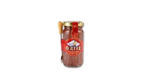 פילה אנשובי שמן זית בזכוכית 95 גרם ORTIZ